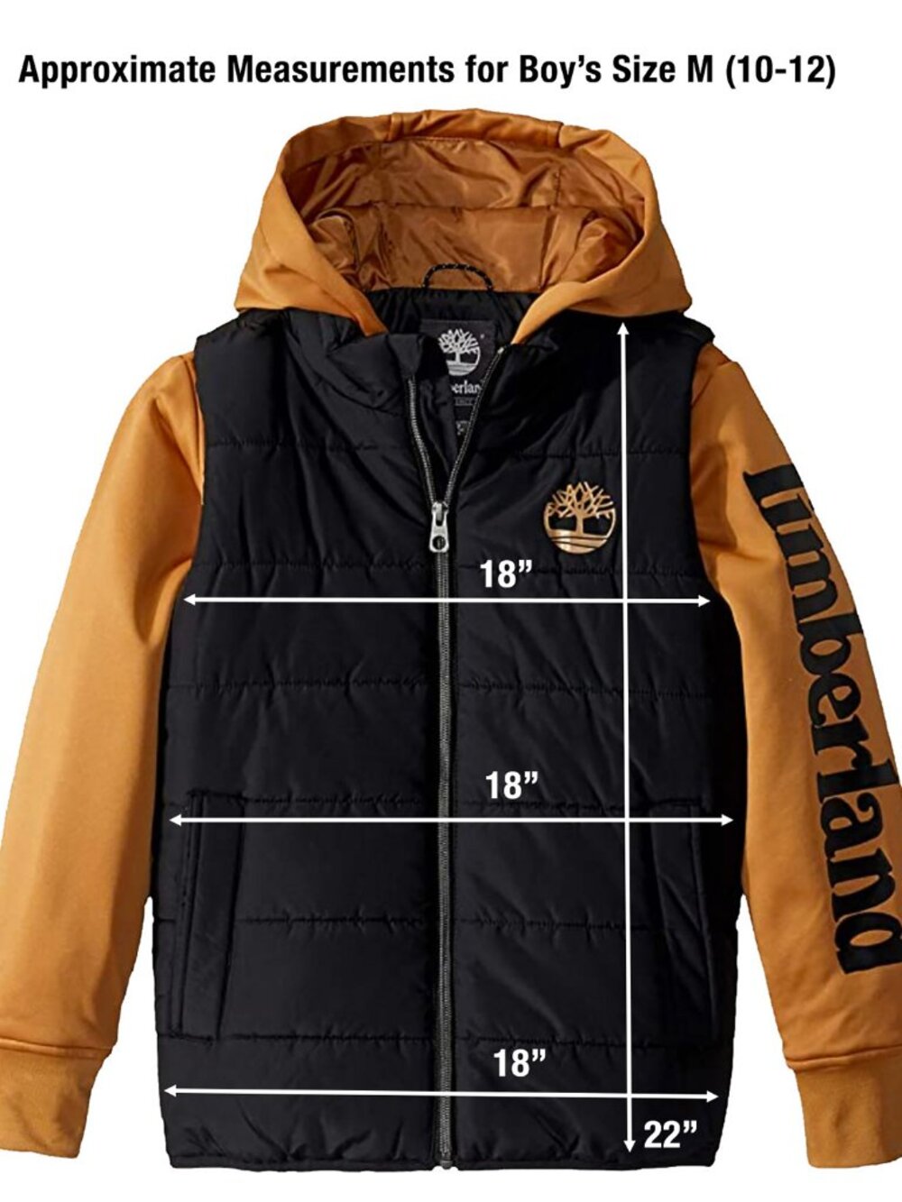 Timberland Boys Jacket Insulated Hoodie Puffer Coat Size M (10-12) - Picture 7 of 7